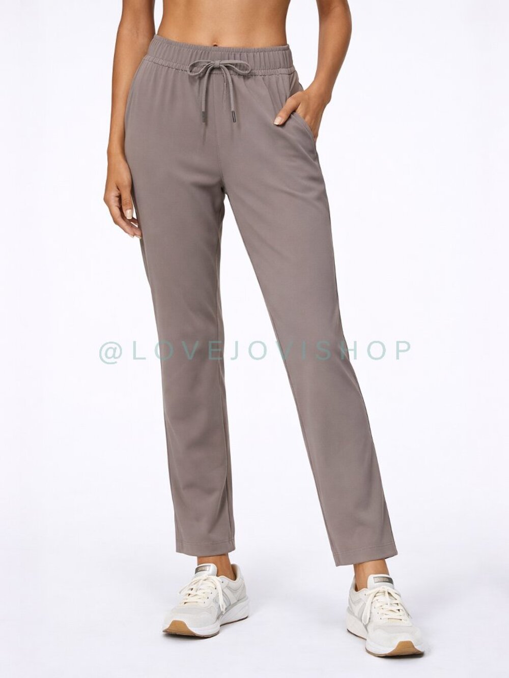 Athleisure | CRZ Yoga Jogger Pants Stretch Drawstring Taupe Gray Pockets XL